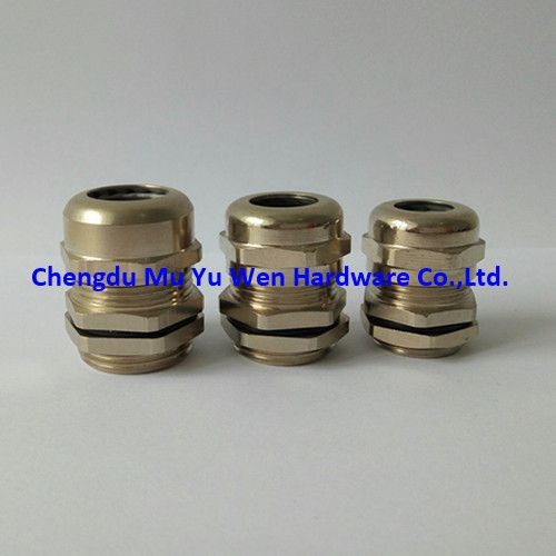 Liquid tight nickel plated brass cable gland with metric thread