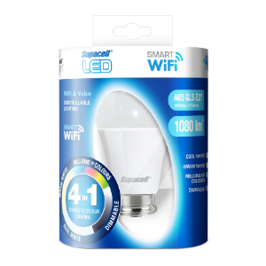 Supacell WiFi Smart LED Light Bulb. GLS A60/GLS Smart Lamp. Dimmable. Works with Amazon Alexa, Google Home and Siri.