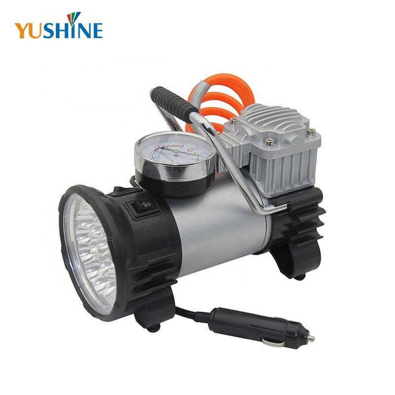 12V portable tire inflator car air compressor air pump with light