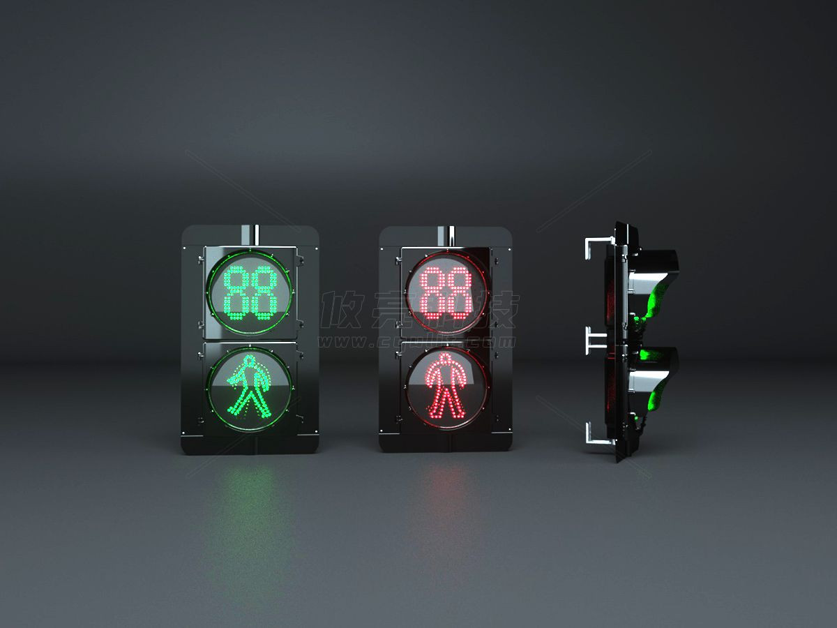 200mm Static Pedestrian Traffic Light With Countdown Timer