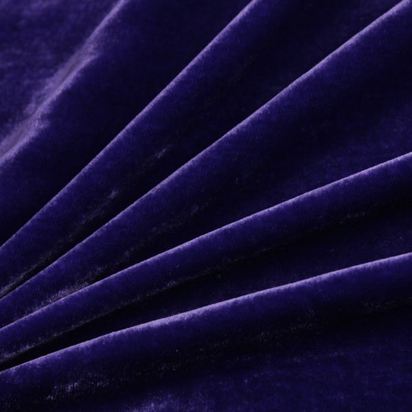 deep violet silk velvet fabric plain color