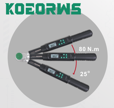 Digital LCD Display Torque Wrench with Angle Adjustable Preset for Maintenance