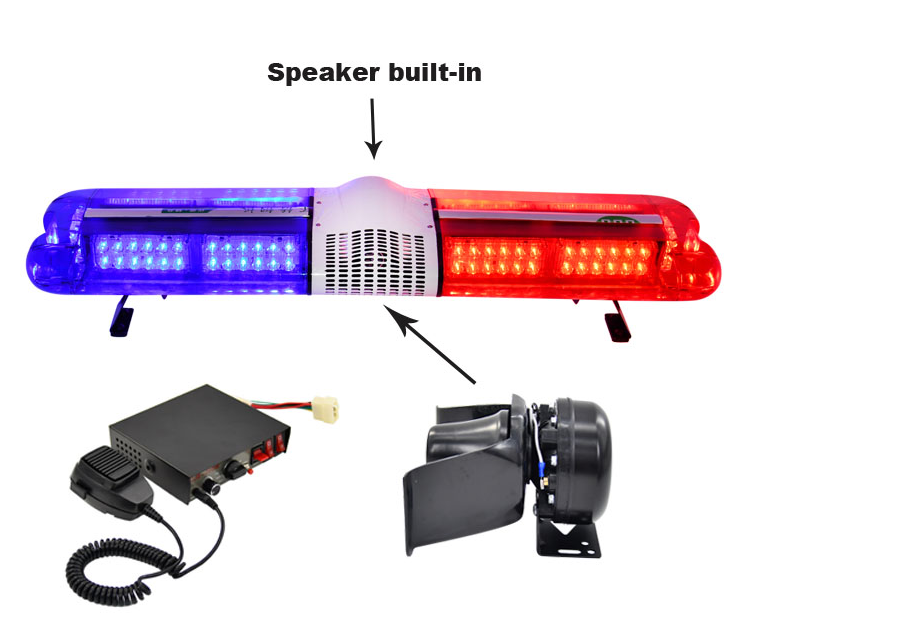 cheap high power Red Blue roof mounting led Emergency warning police led light bar with speaker and siren