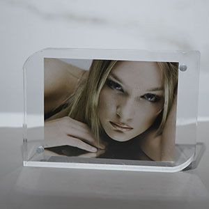 Vertical acrylic photo frame double-sided photo crystal table transparent magnetic photo frame can be customized