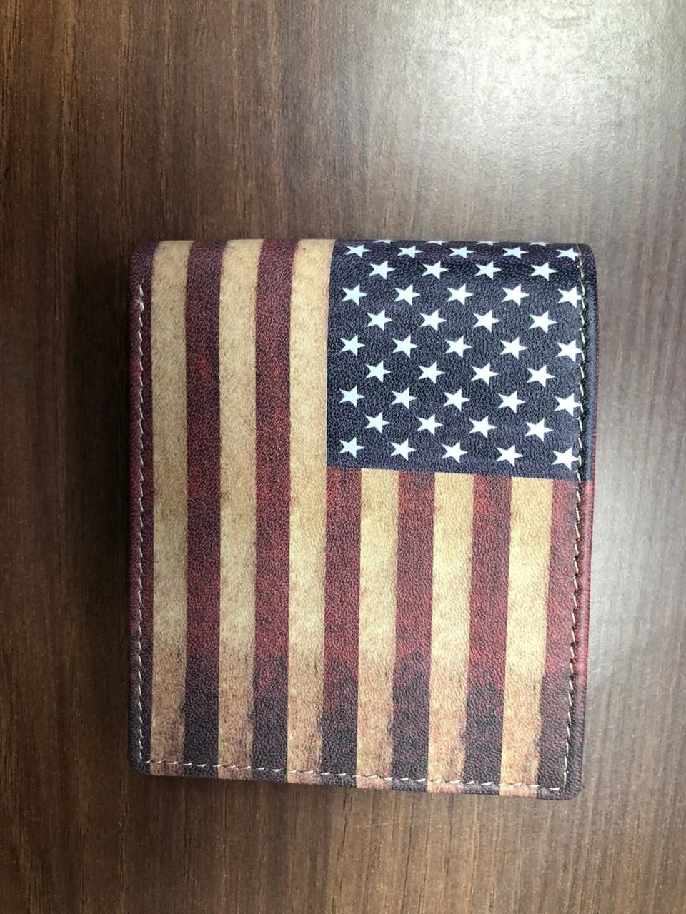 american printed leather wallet