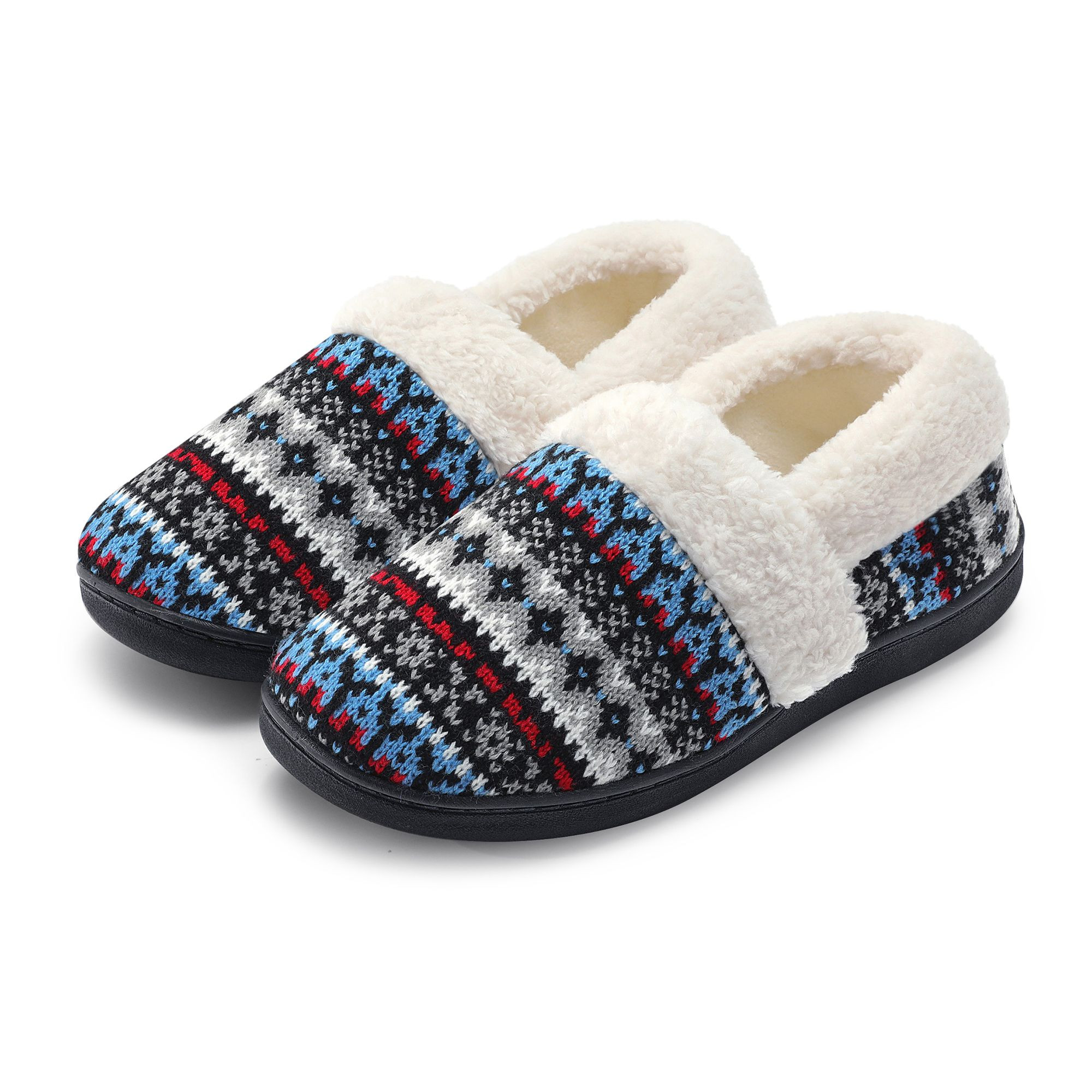 Women's Slip-On Knit Slippers Memory Foam Fuzzy House Slippers Comfy Plush Fleece Lined House Shoes