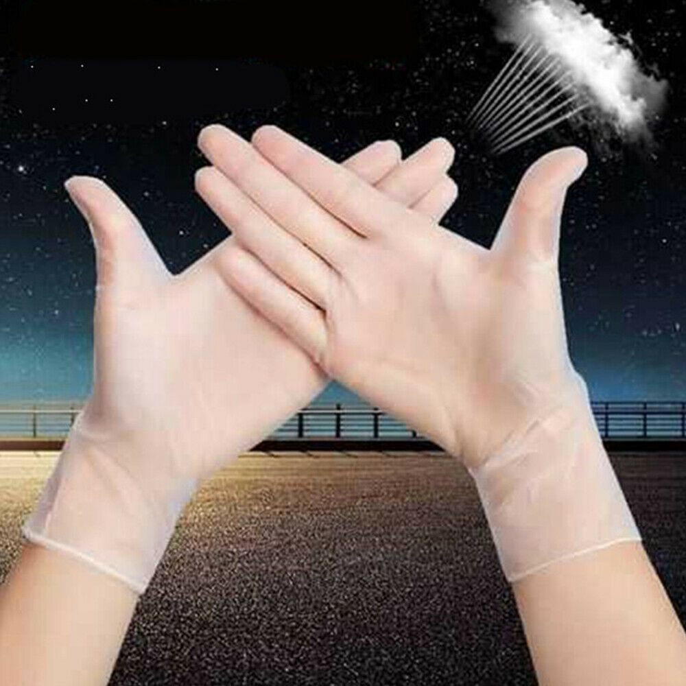 100Pcs Disposable PVC Gloves Garden Restaurant Home Food Baking Hand Cover Tool