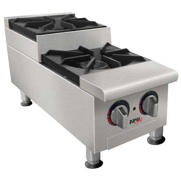 APW WYOTT GHPS-2I STEP-UP TWO BURNER COUNTERTOP RANGE