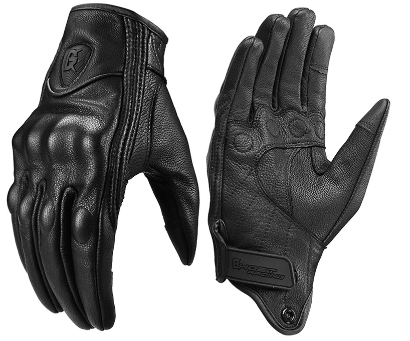 Leather gloves for use with touch screen devices