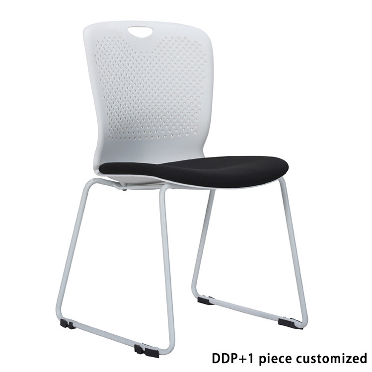 DDP+1 piece customized practical chrome-plated frame training room seat with fabric cover training sofa chair