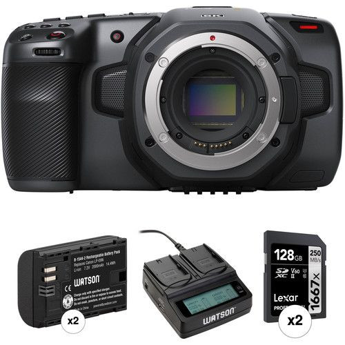 Blackmagic Design Pocket Cinema Camera 6K Kit with 2 x Batteries, Dual Charger & 2 x SD Cards