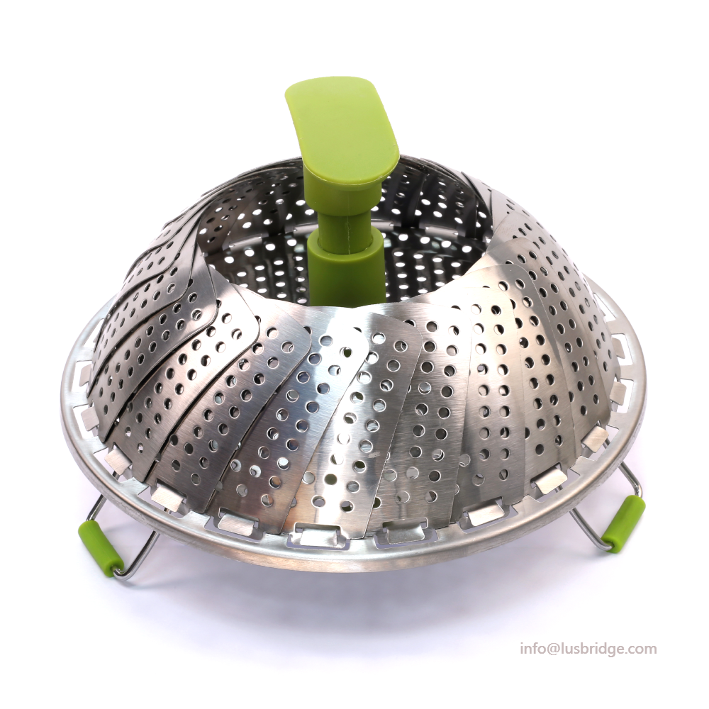 Kitchen Accessories Folding Food Steamer Vegetable Fruit Food Basket Mesh Steamer Rack Cookware Utensils for Cooking