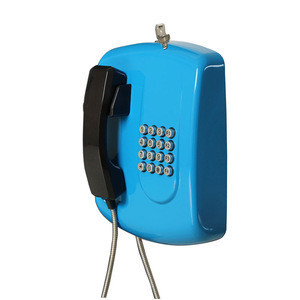 Metal Corded Analog Telephone handset for Hospital Cleanroom Public Telephone