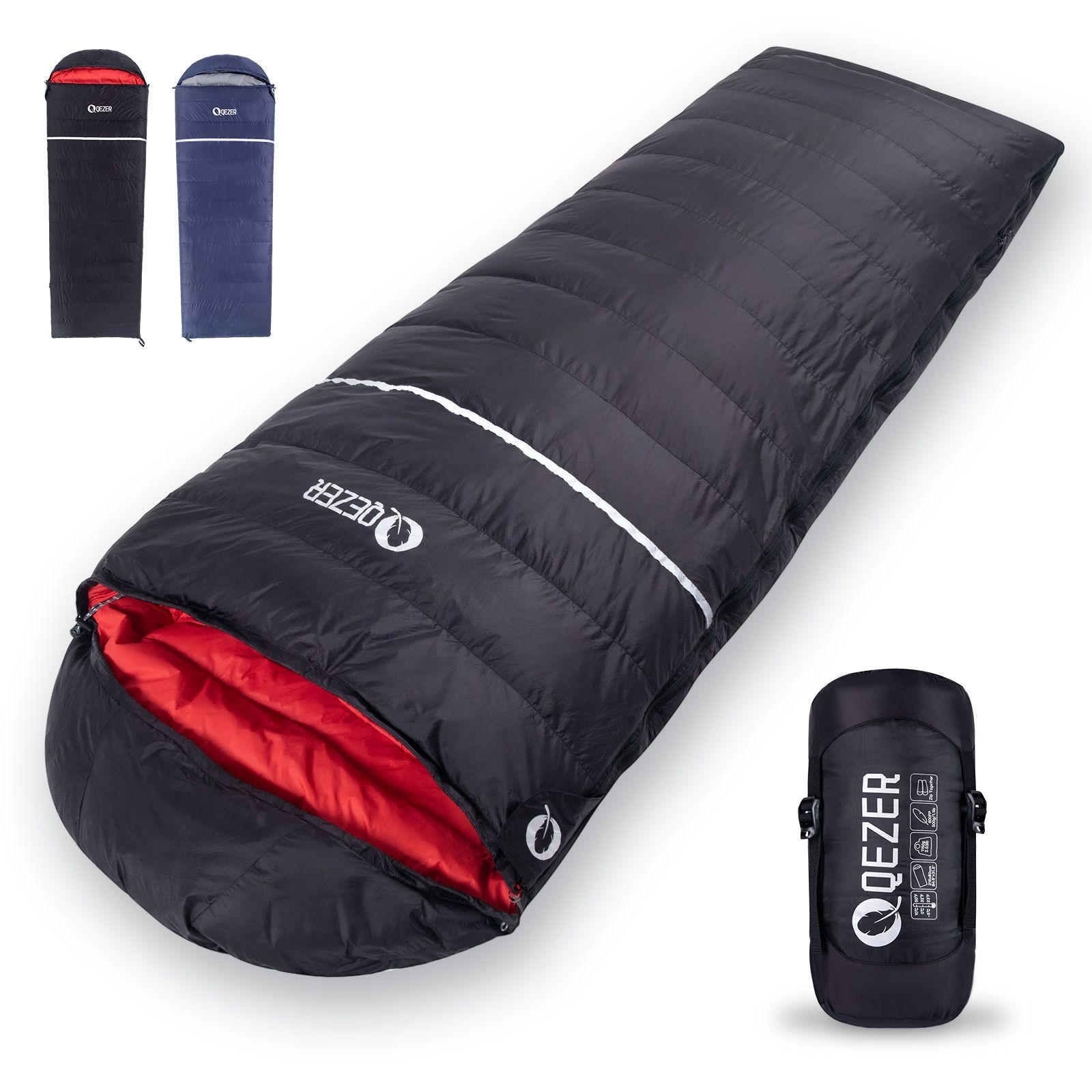 Qezer Down Sleeping Bag 10 degree F 32 degree for camping,backpacking