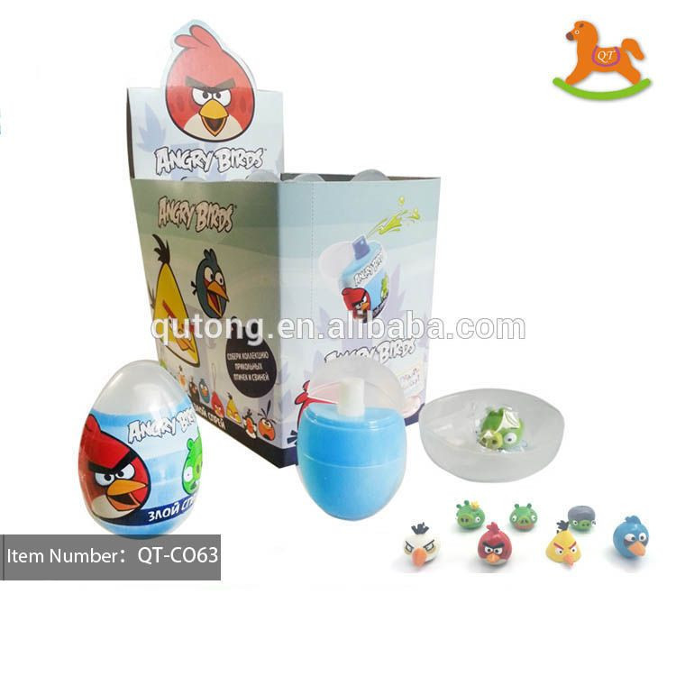 PP food material surprise egg candy spray one part with promotional toy hot selling in Europe