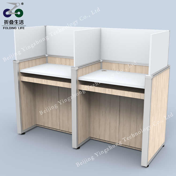 study cubicle carrel lifting hidden screen computer desk classroom furniture language lab desk library desk office partition desk E shape