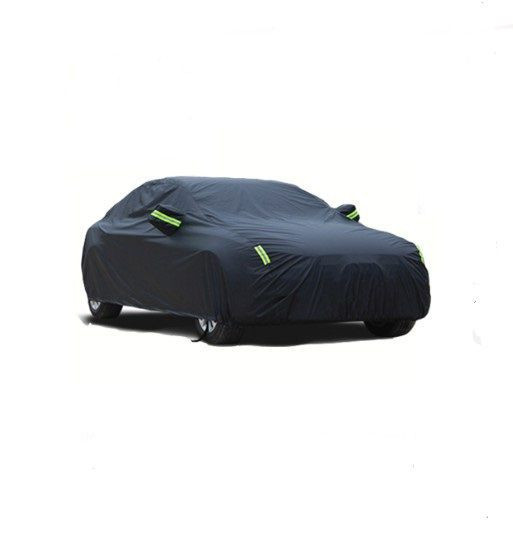Customized Logo Oxford Cloth Breathable Stretchable Black Vehicle Cover Full Folding Car Cover Automatic