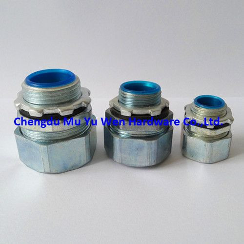 Liquid tight zinc die cast straight fitting with metric thread