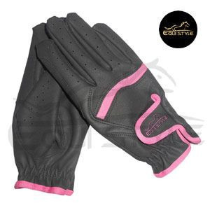 Soft Leather Horse Riding Gloves Pink Lycra High Quality Unisex Wholesale