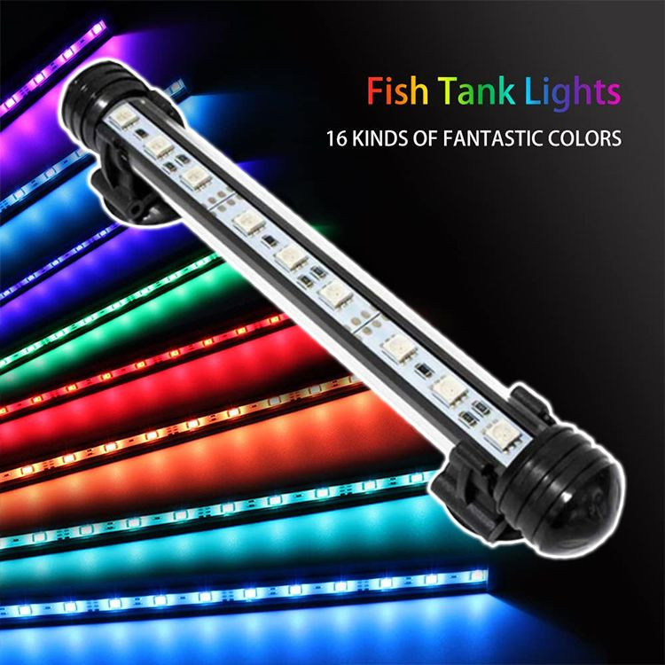 RF Remote Control 2 Years Warranty Led Aquarium Light 18cm WRGB 16 Colors 4 Channel High Quality With Movable Sucker Bracket