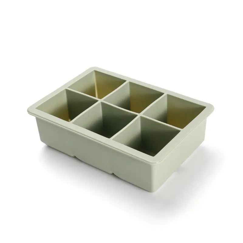 Food grade factory price customized pastel colors 6 cavity custom portable ice tray ice mold with lid