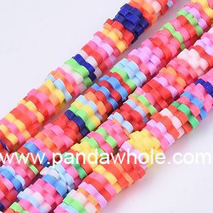 Handmade Polymer Clay Beads Strands, Plum Blossom