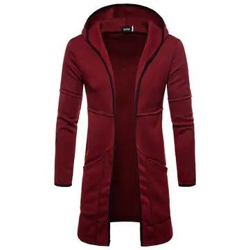 Men Winter Hooded Coat Leisure Thicken Medium Long Section Cotton Clothing Fashion