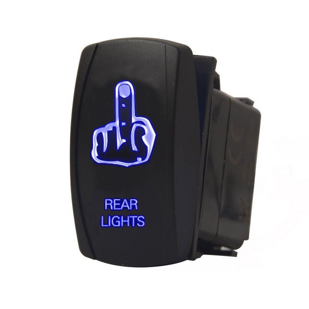 Car Off Road 12V 20A Toggle Rocker Switch Blue LED Bumper Light Rear Lamp