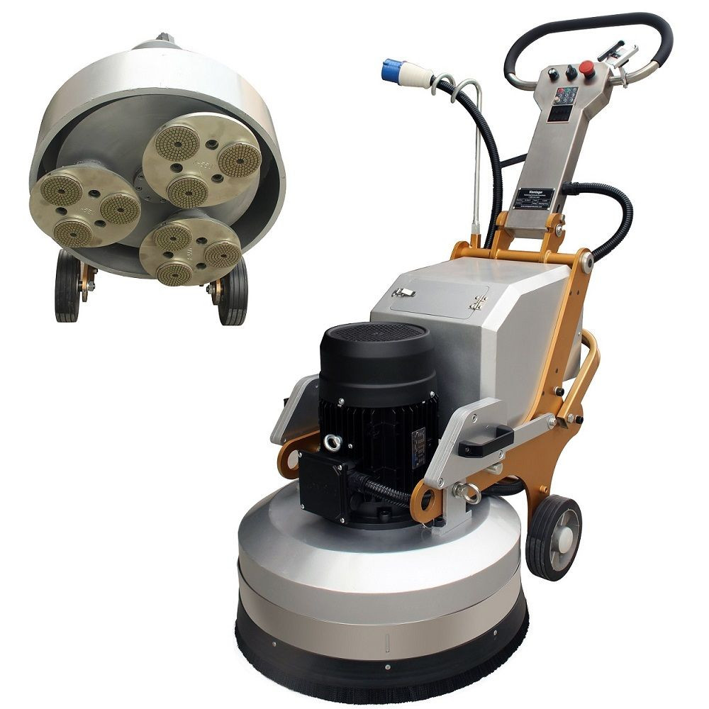 220V 3 Heads Planetary Marble Polishing Floor machine 4KW Concrete Grinder S9-X-550