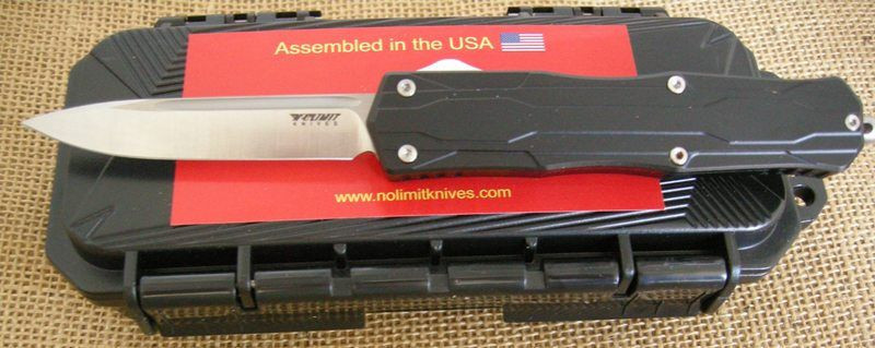 No Limit Knives OTF Automatic S/E Drop Point Knife, Manis, 12c27 Steel
