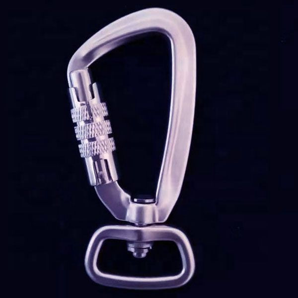 High Purity Silver Oxided Aluminum 7075 Swivel carabiner Hooks 5KN