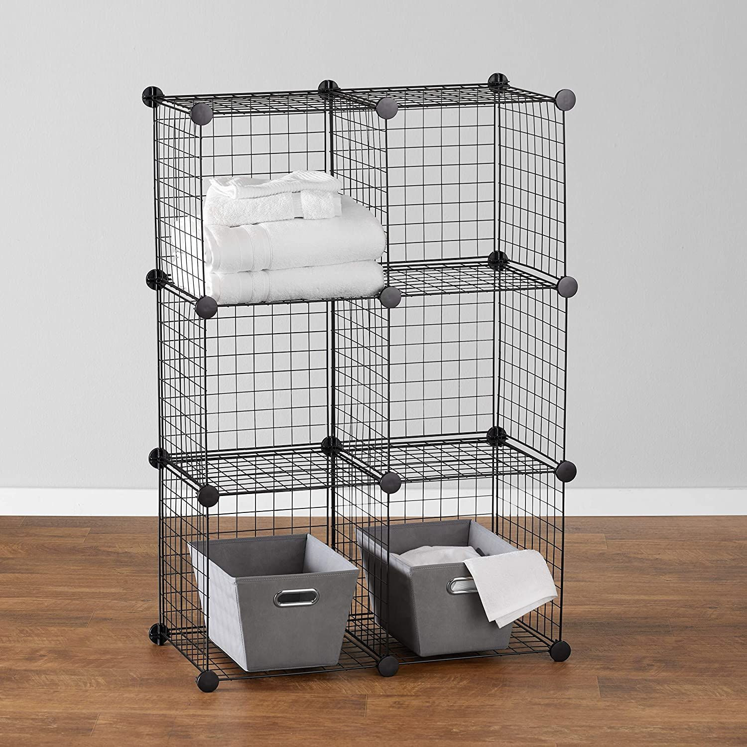 4/6 Cube Grid Wire Storage Shelves