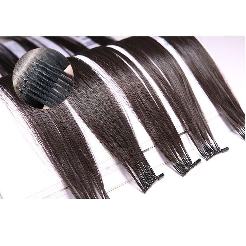 Human Hair Extensions Straight Nano Ring Loop 8D Hair Extensions