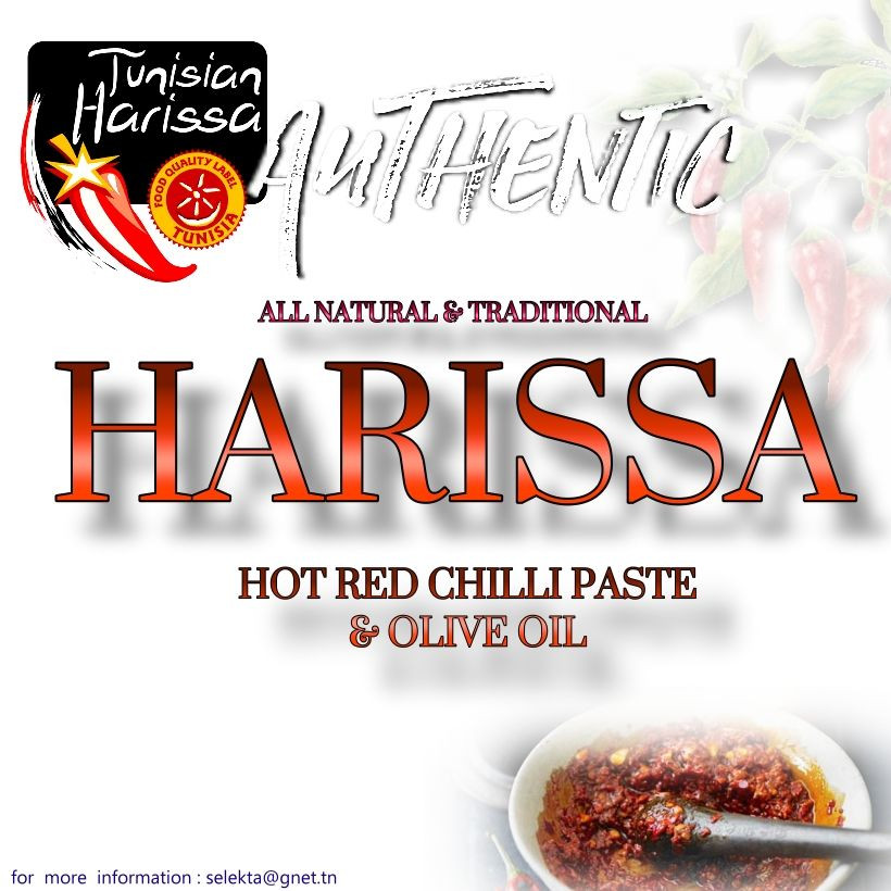 Original Tunisian Harissa Spicy Red Sun Dried Pepper Puree With Cold Pressed Organic Olive  Oil