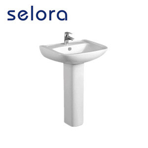 bathroom sanitary ware product floor standing two piece wash hand ceramic basin with pedestal