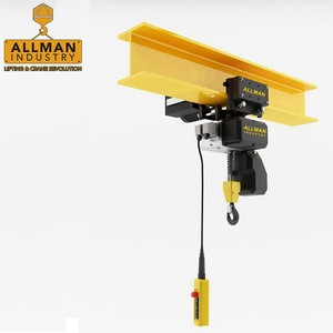 M5 /M6 Europe standard 500kg 1000kg hot sales manual push trolley mounted electric chain hoist